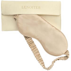 Lenoites Mulberry Sleep Mask with Pouch Beige