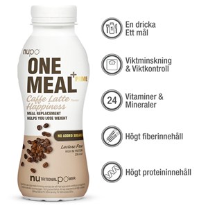 Nupo One Meal +Prime Caffe Latte Laktosfri 330ml