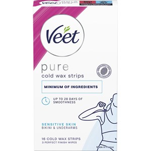 Veet Pure Cold Wax Strips Sensitive Skin Bikini & Underarm 16 pcs