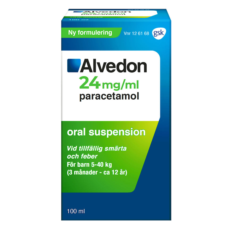 Alvedon Oral suspension 24mg/ml Flaska, 100ml