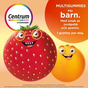 Centrum Multigummies barn smak av jordgubb & apelsin