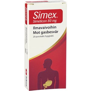 Simex Tuggtablett Simetikon 80 mg 20 st