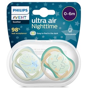 Philips Avent Ultra Air Nattnapp 0-6 månader grön/blå 2-pack