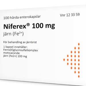 Niferex Enterokapsel, hård 100mg Blister, 100kapslar