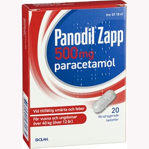 Panodil Zapp, filmdragerad tablett 500 mg, 20 st