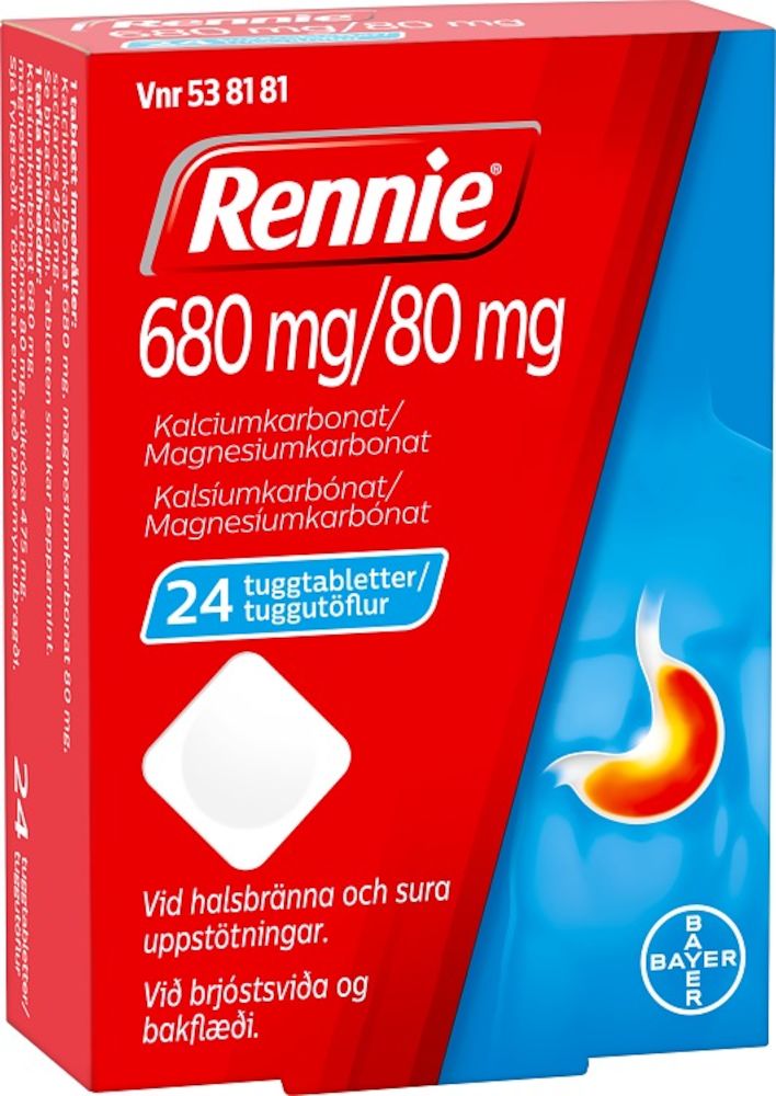 Rennie tuggtablett 680 mg/80 mg 24 st