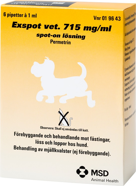 Exspot vet. lösning för hund 715 mg/ml 6 x 1 ml