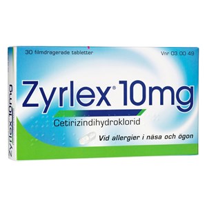 Zyrlex filmdragerad tablett 10 mg 30 st