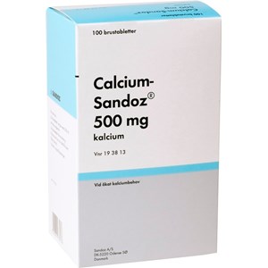 Calcium-Sandoz brustablett 500 mg 100 st