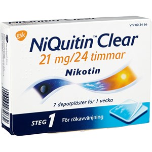 NiQuitin Clear depotplåster 21 mg/24 timmar 7 st