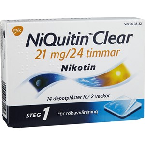NiQuitin Clear depotplåster 21 mg/24 timmar 14 st