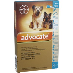 Advocate® för medelstora hundar Spot-on, lösning 100mg/25mg Dospipett, 3st (1ml)