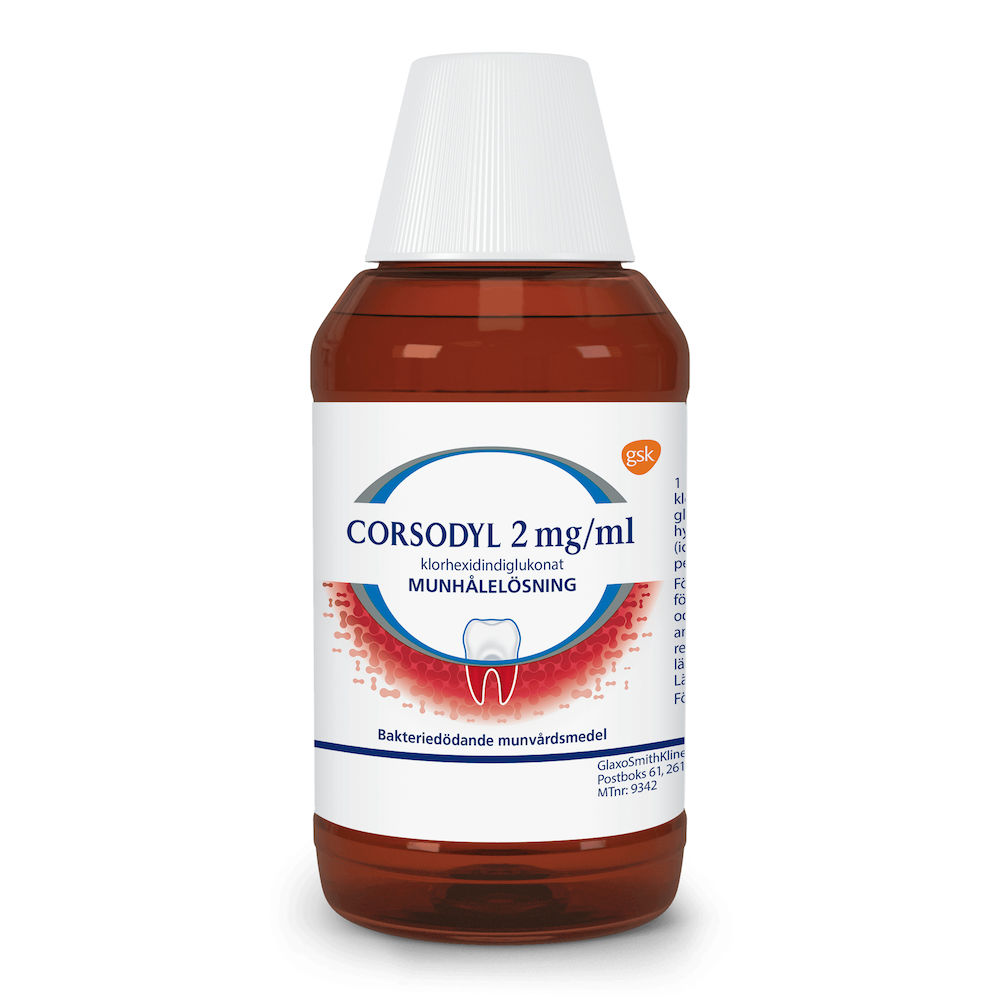 Corsodyl munhålelösning 2 mg/ml 300 ml