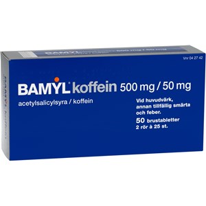 Bamyl koffein brustablett 500 mg/50 mg 2 x 25 st