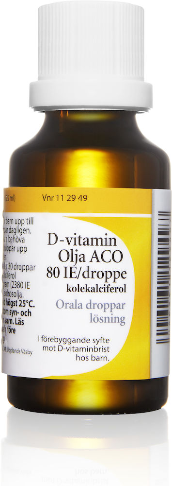 ACO D-vitamin olja orala droppar 80IE/droppe 25 ml