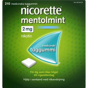 Nicorette Mentolmint medicinskt tuggummi 2 mg 210 st