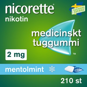 Nicorette Mentolmint medicinskt tuggummi 2 mg 210 st