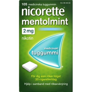 Nicorette Mentolmint medicinskt tuggummi 2 mg 105 st