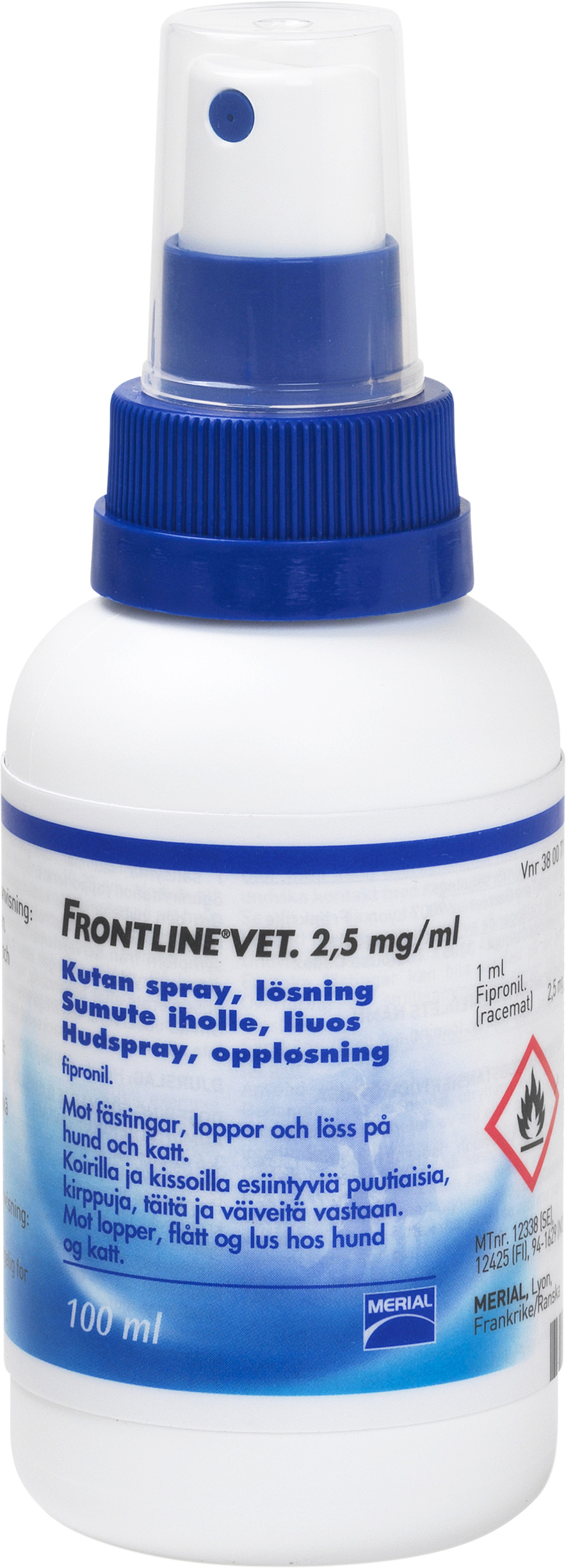 Frontline Vet. Kutan spray 2,5 mg/ml 100 ml