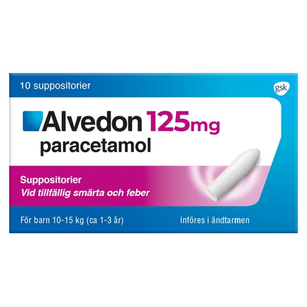 Alvedon suppositorium 125 mg 10 st