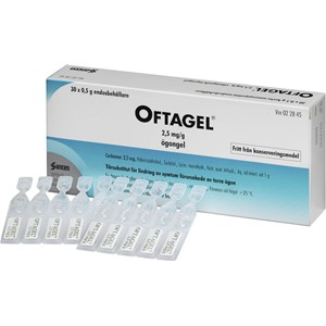 Oftagel ögongel i endosbehållare 2,5 mg/g 30 st
