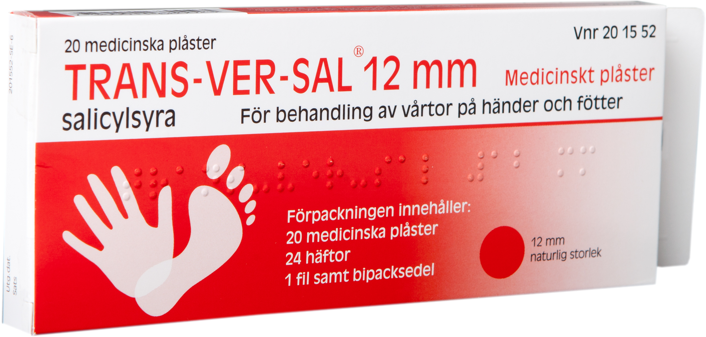 Trans-Ver-Sal 12 mm medicinskt plåster 20 st