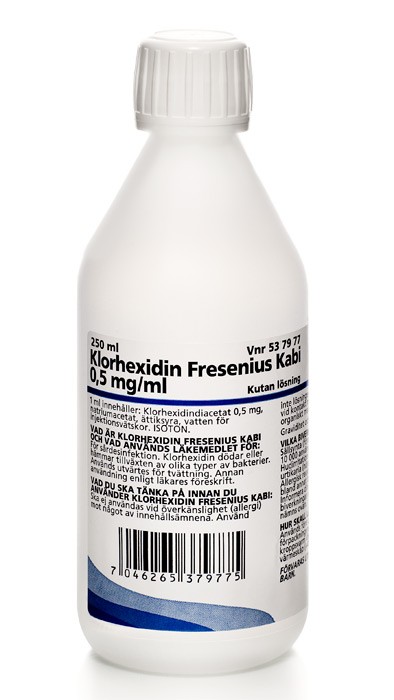 Klorhexidin Fresenius Kabi Kutan lösning 0,5mg/ml Plastflaska, 250ml