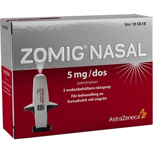 Zomig Nasal nässpray 5 mg/dos 2 doser