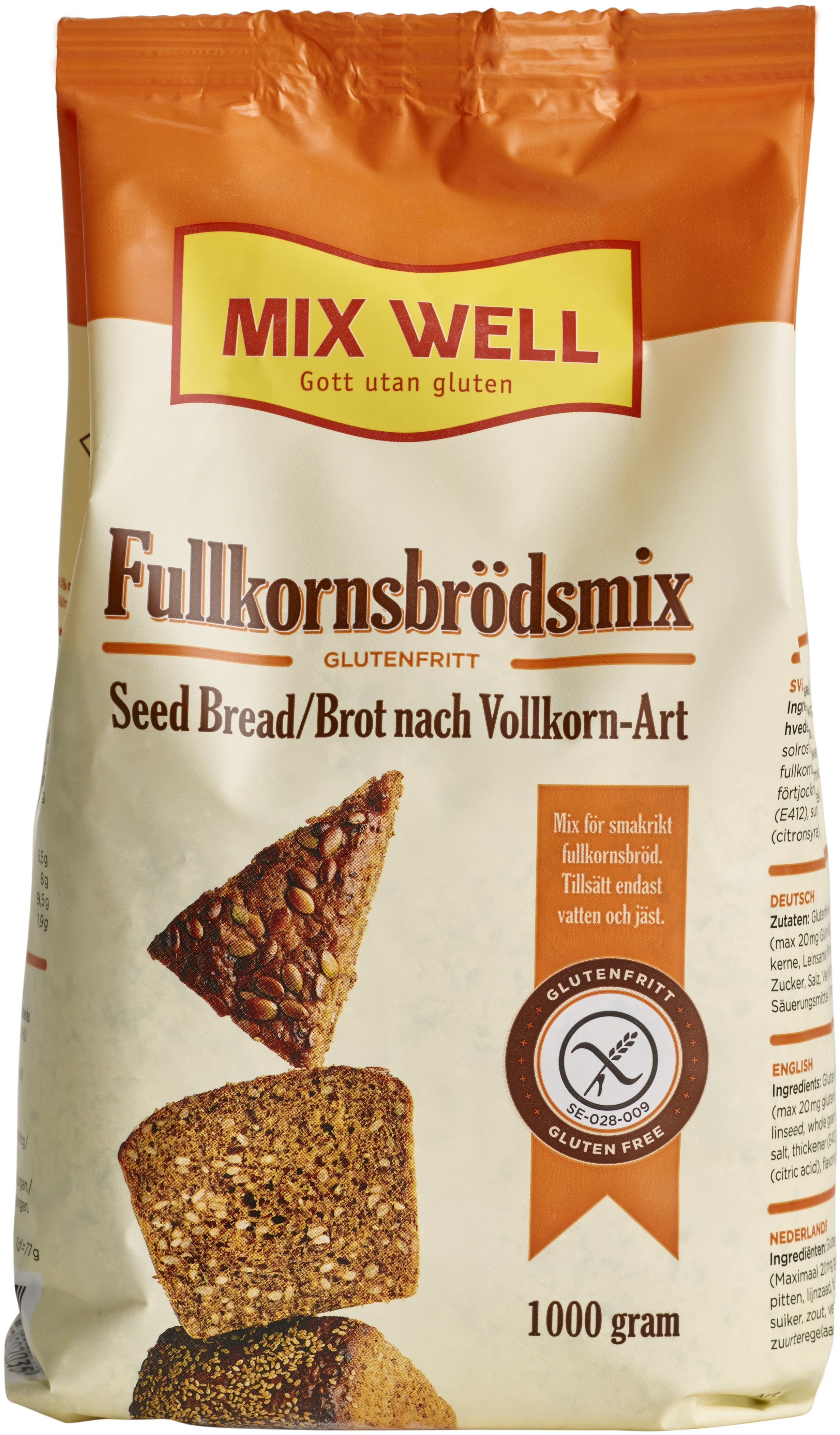 MixWell glutenfri Fullkornsbrödmix 1000 g