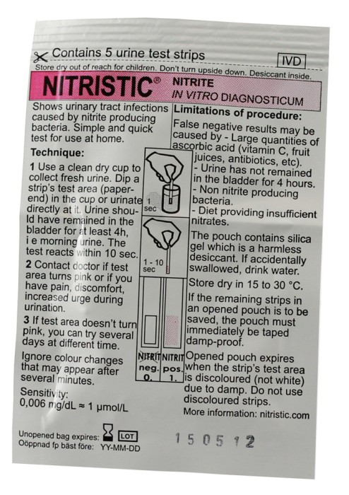 Nitristic teststickor urinvägsinfektion 5 st