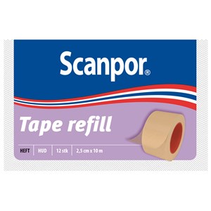 Scanpor Tape refill beige 2,5 cm x 10 m 12 st