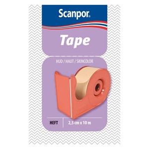 Scanpor Tape med hållare beige 2,5 cm x 10 m