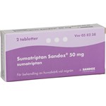 Sumatriptan Sandoz filmdragerad tablett 50 mg 2 st