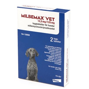 Milbemax vet. tuggtablett för hund (över 5 kg) 12,5 mg/125 mg 2 st