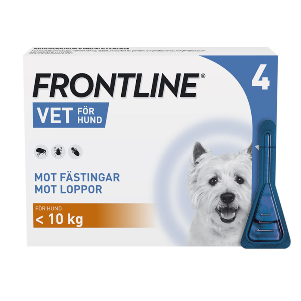 Frontline Vet. Spot-on lösning för hund max 10 kg 100 mg/ml 4 x 0,67 ml