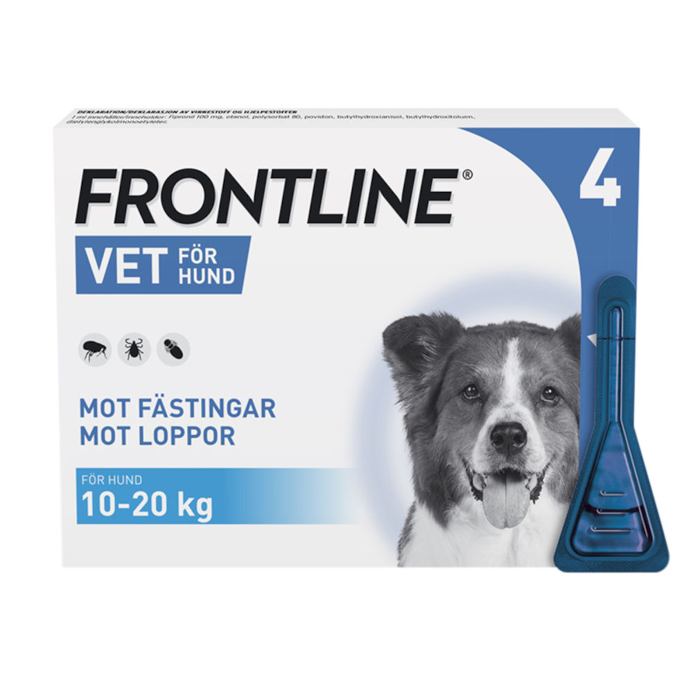 Frontline Vet. Spot-on lösning för hund 10-20 kg 100 mg/ml 4 x 1,34 ml