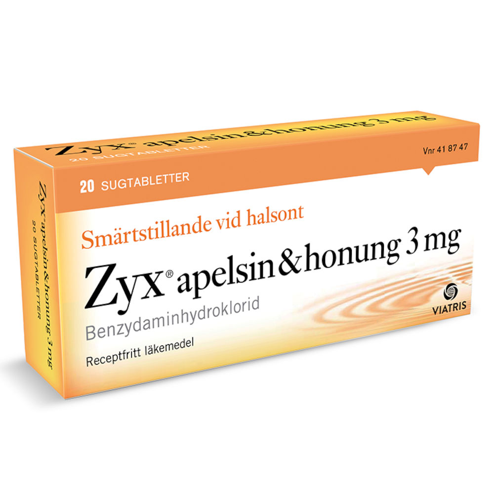 Zyx apelsin & honung sugtablett 3 mg 20 st
