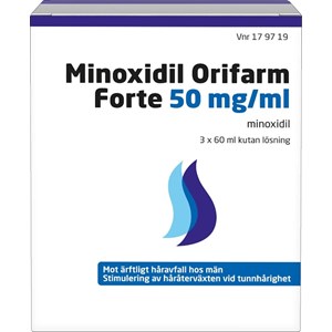 Minoxidil Orifarm Forte kutan lösning 50 mg/ml 3x60 ml