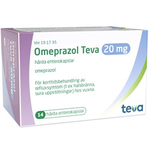 Omeprazol Teva enterokapsel 20 mg 14 st