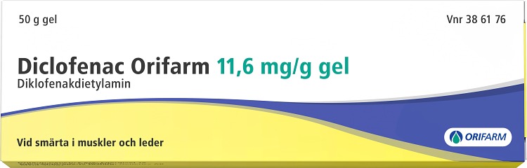 Diclofenac Orifarm Gel 11,6mg/g Tub, 50g