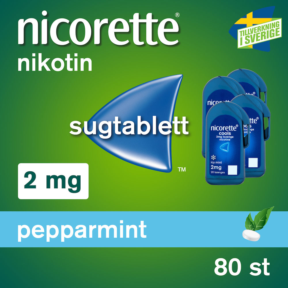 Nicorette Pepparmint Komprimerad sugtablett 2mg Burk, 80(4x20) tabletter