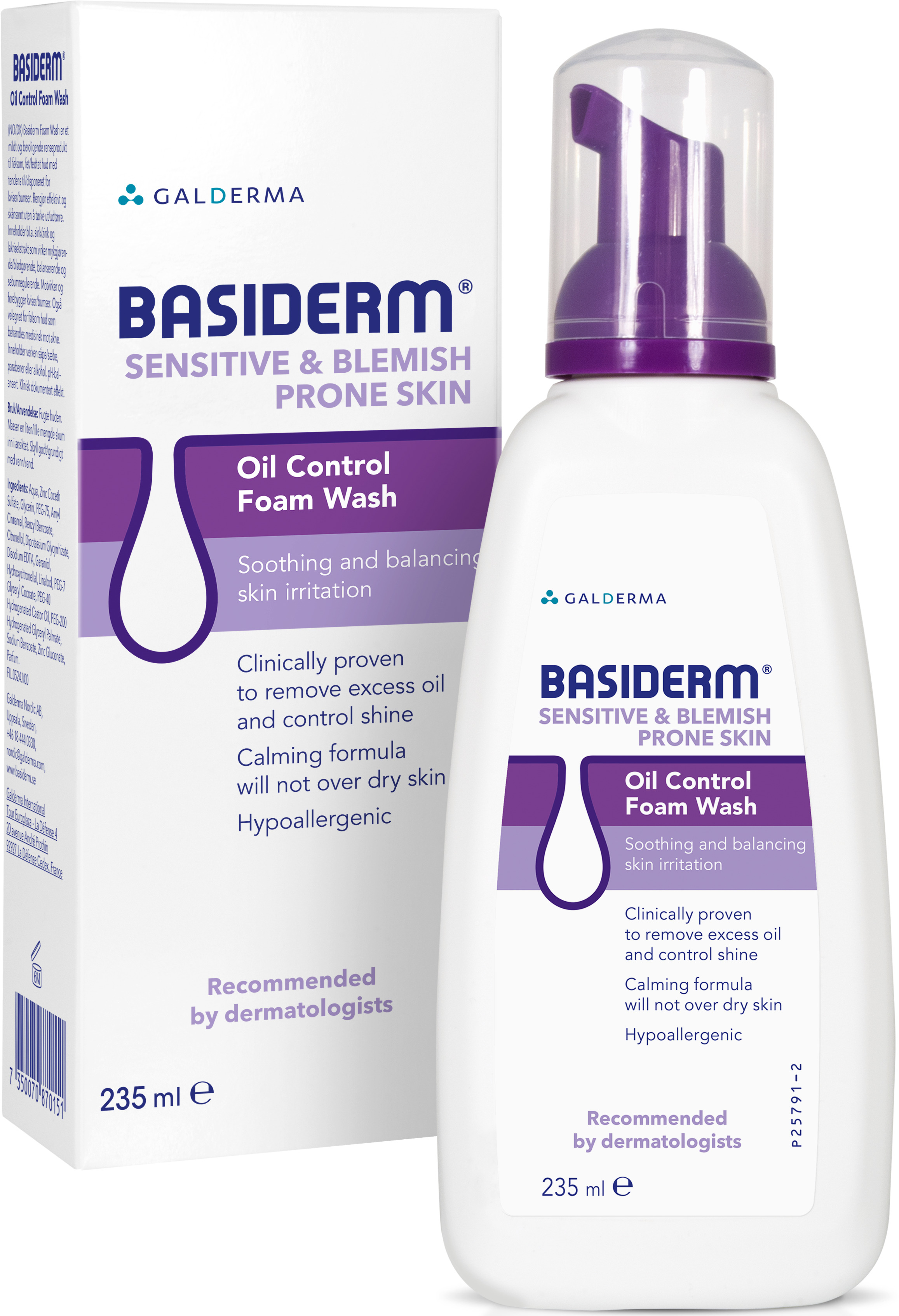 Basiderm Oil Control Foam Wash 235ml