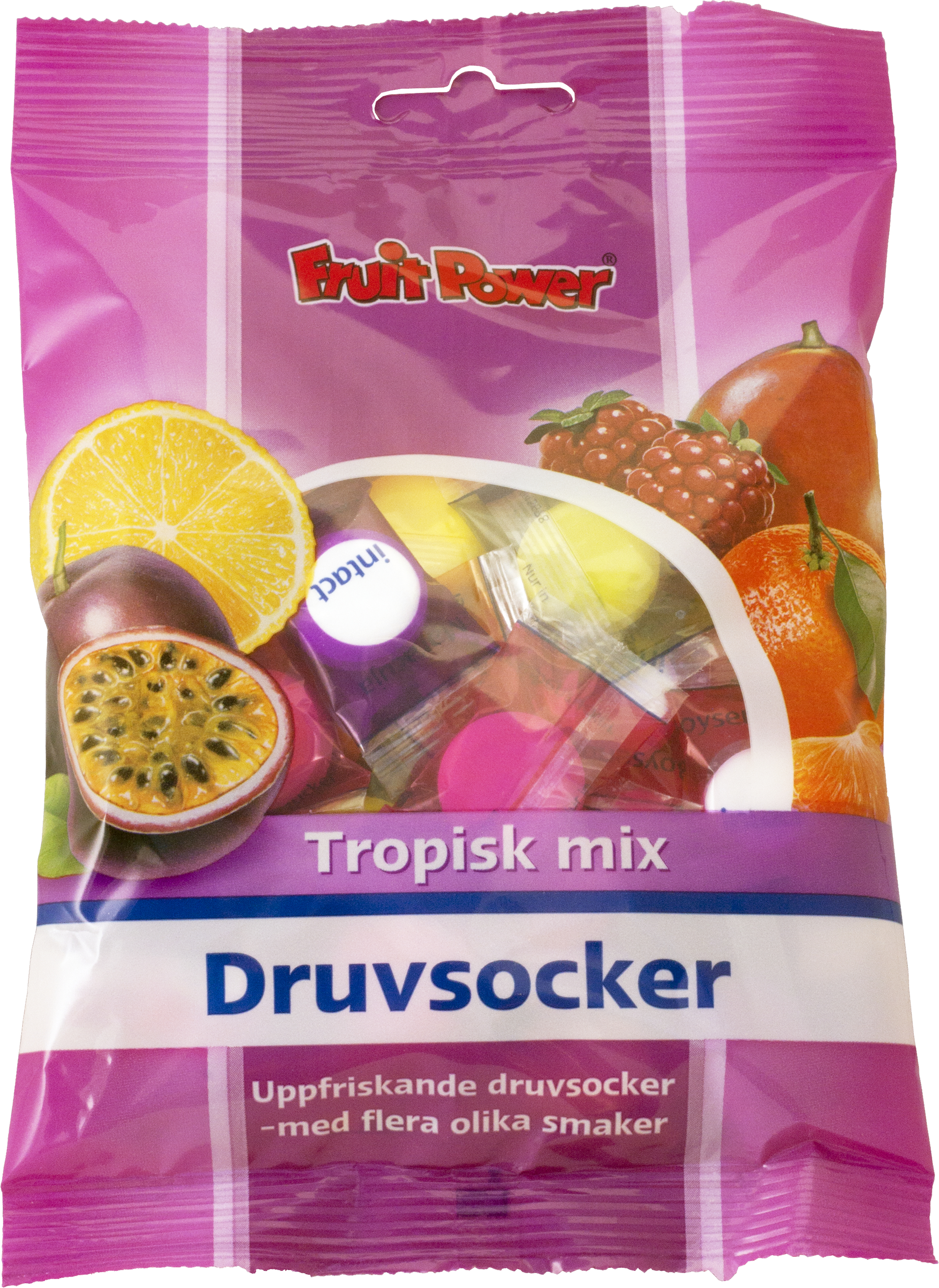 Fruitpower Druvsocker Tropisk Mix Tablett 75g
