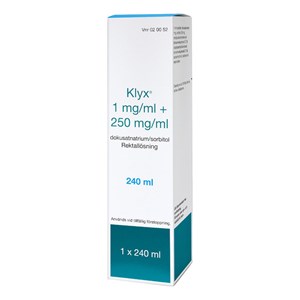 Klyx rektallösning 1 mg/ml + 250 mg/ml 240 ml