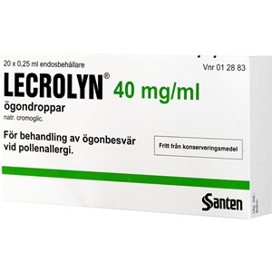 Lecrolyn ögondroppar i endosbehållare 40 mg/ml 20 st