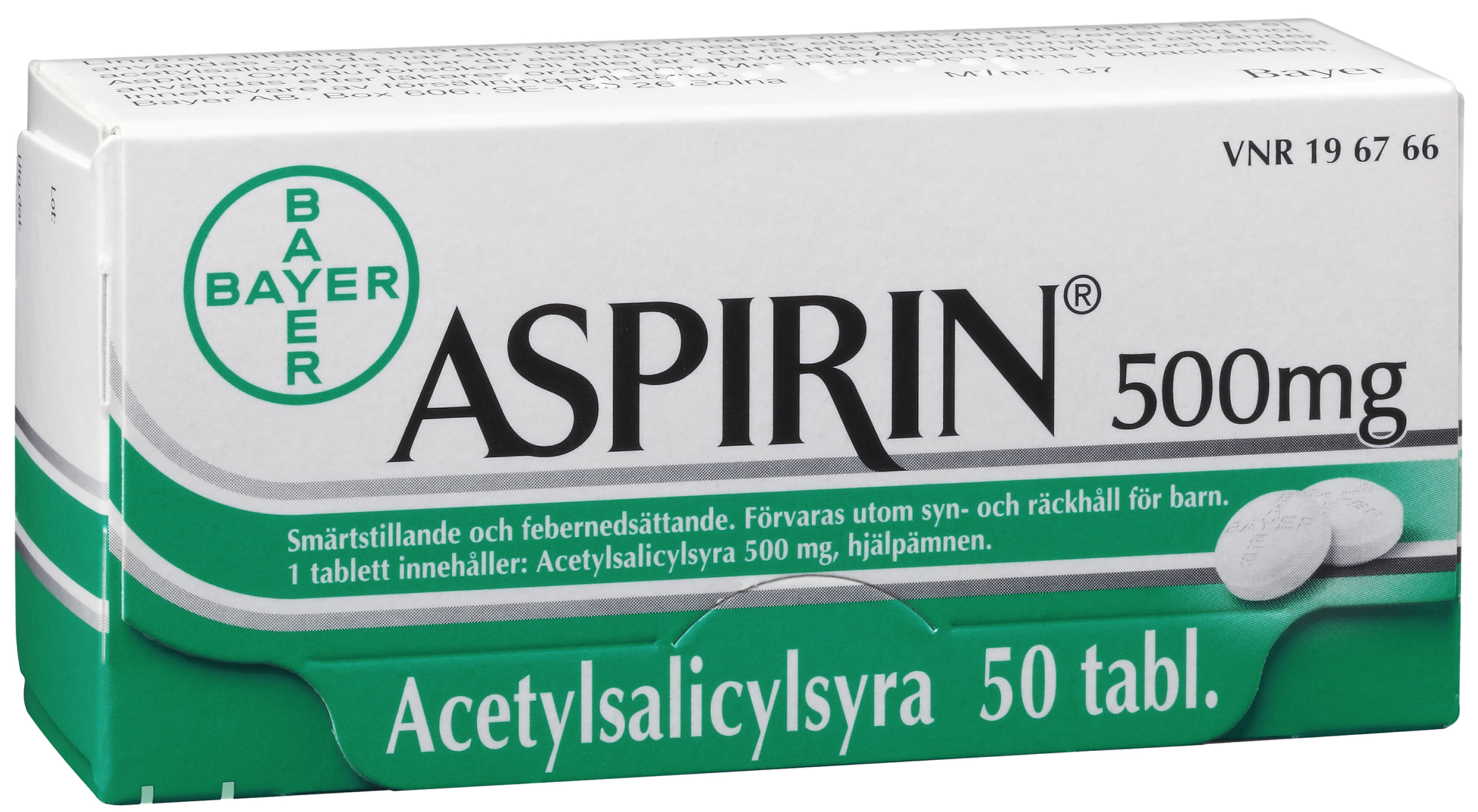 Aspirin tablett 500 mg 50 st