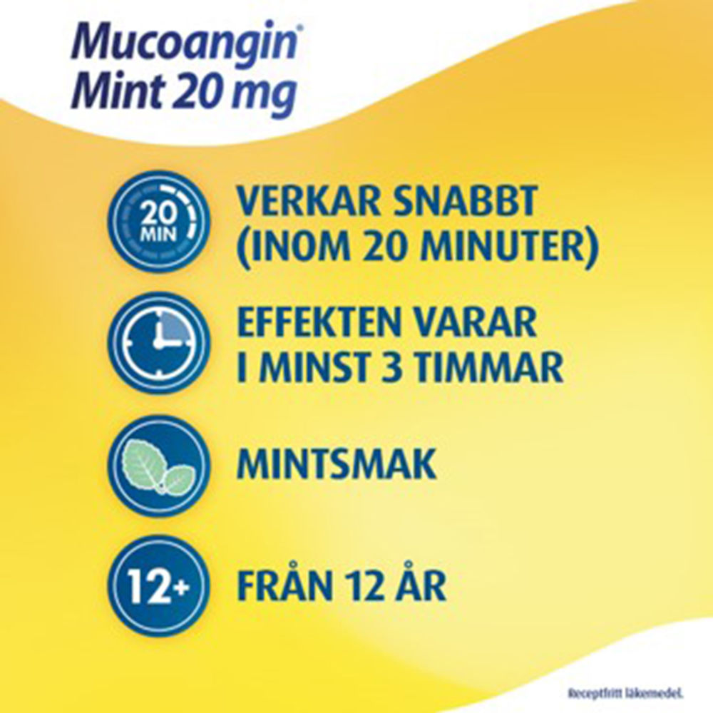 Mucoangin Mint Sugtablett 20mg Blister, 18sugtabletter