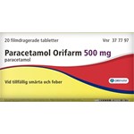 Paracetamol Orifarm filmdragerad tablett 500 mg 20 st