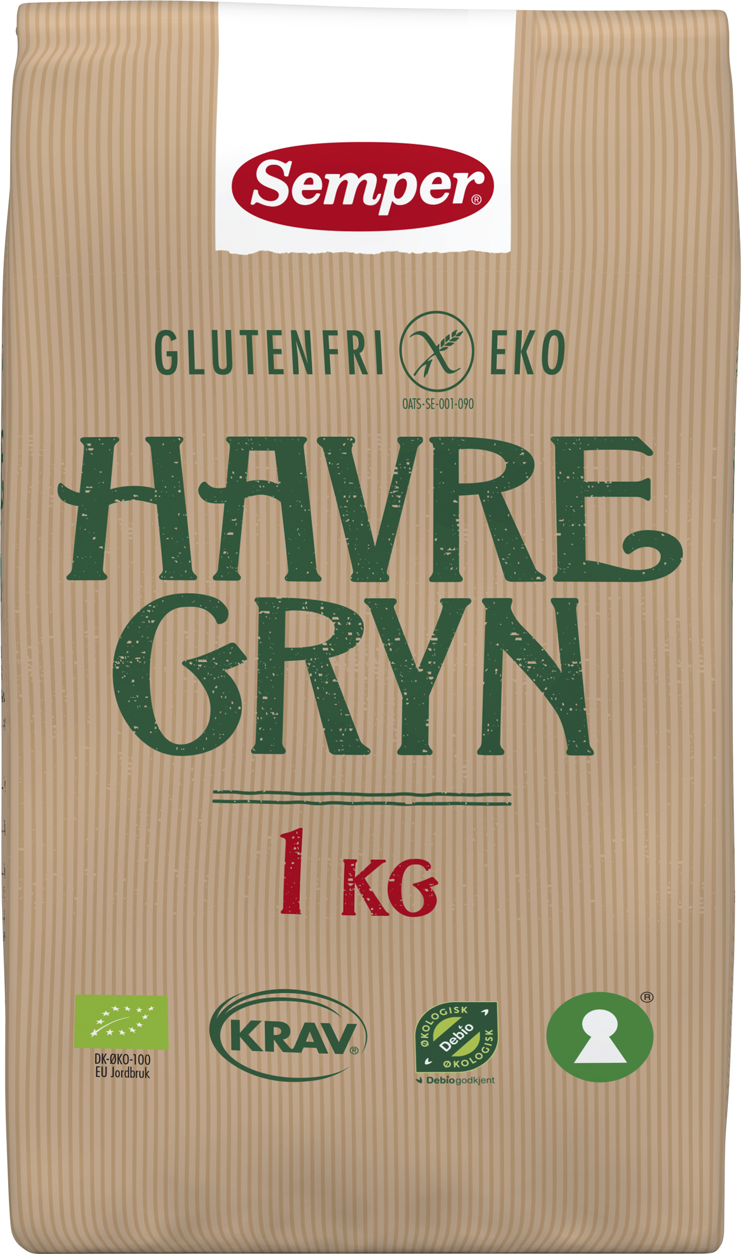 Semper Havregryn EKO glutenfri 1000gram