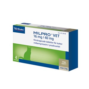 Milpro Vet för Katt 16 mg / 40 mg, 4 tabletter